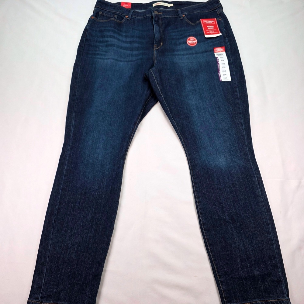 Signature by Levi‎ Strauss Women Mid Rise Skinny Jeans Dark Wash 20M New